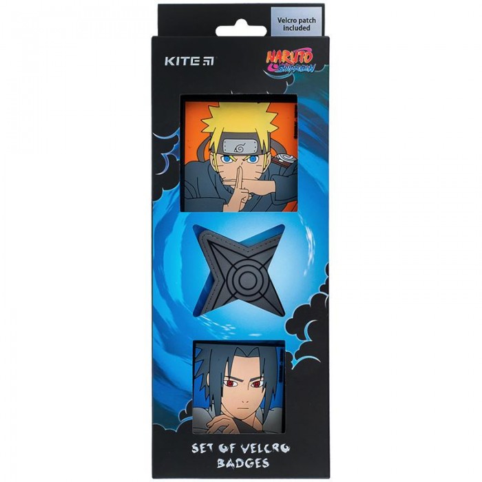 Набір бейджів на липучці (3шт) Naruto