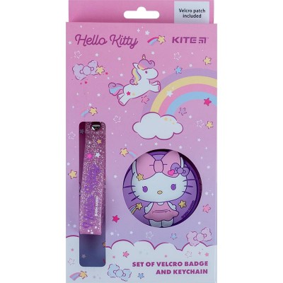 Бейдж на липучці + підвіска Hello Kitty