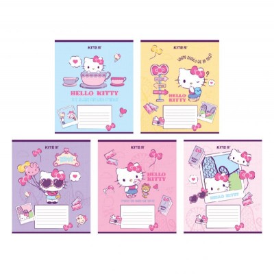 Тетрадь 18 листов, клетка Hello Kitty  (упаковка-20шт)