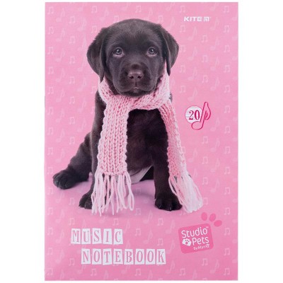 Тетрадь для нот А4, 20л. Kite Studio Pets