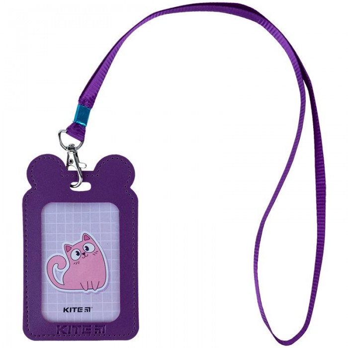 Бейдж вертикальний на шнурку (фіолетовий) 