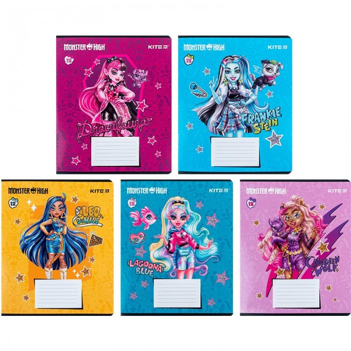 Зошит 12 аркушів, лінія Monster High