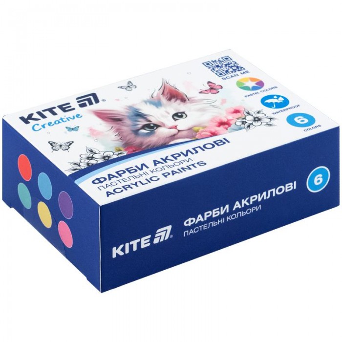 Акрилові фарби Creative (6 пастельних кольорів)