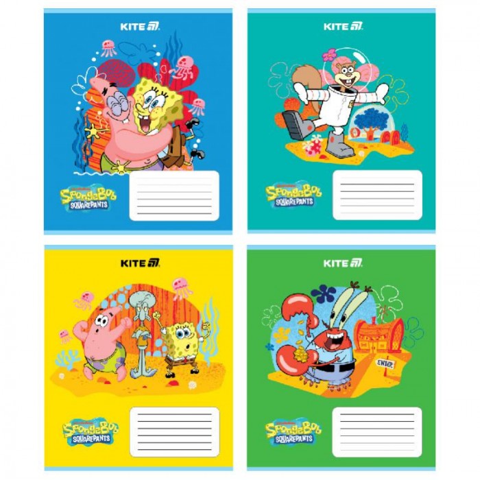 Зошит 12 аркушів, коса лінія Sponge Bob