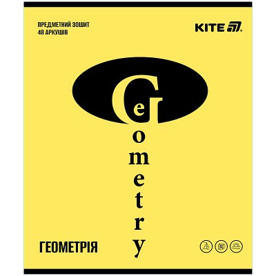 Тетрадь предметная Bright, геометрия, клетка, 48л.