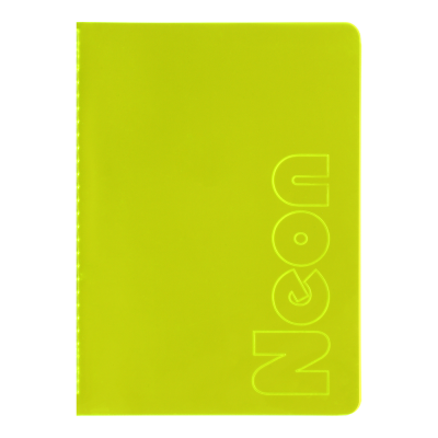 Книга записна Neon А5, 80 аркушів (клітинка) жовтий