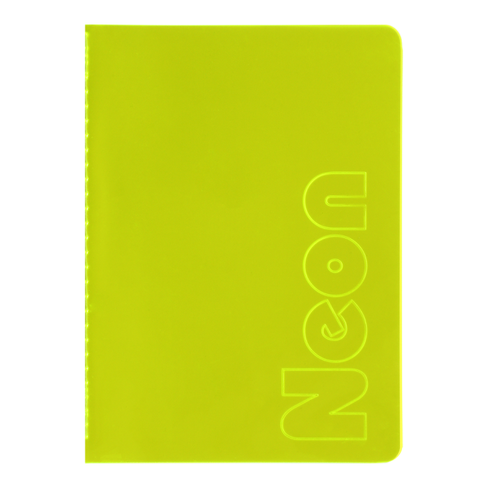 Книга записна Neon А5, 80 аркушів (клітинка) жовтий