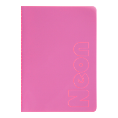 Книга записная Neon А5, 80 листов (клетка) розовый
