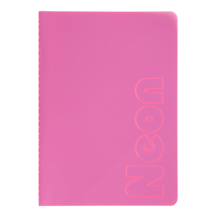 Книга записна Neon А5, 80 аркушів (клітинка) рожевий