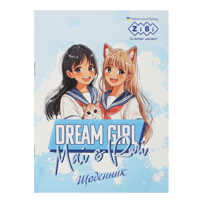 Щоденник шкільний Anime Girls А5, 40арк. м'яка обкладинка, УФ-лак 