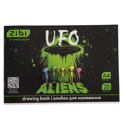 Альбом для рисования UFO (20 листов) зеленый А4 ZB.1423-04