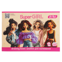 Альбом для малювання Super Girl (24 аркушів) рожевий А4 ZB.1424-10