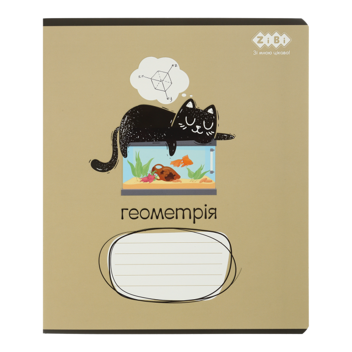 Зошит предметний Crazy Cat геометрія, клітинка, 48арк. 