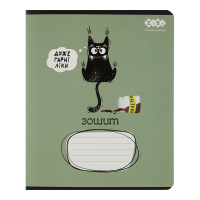 Зошит 48 аркушів, клітинка Crazy Cat, оливковий