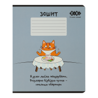 Зошит 36 аркушів, клітинка Cute Cat, маренго