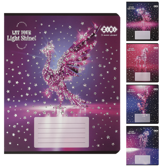 Зошит 48 аркушів, клітинка Shine