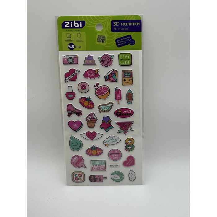 Наліпки 3D Рожевий мікс для дівчат KIDS Line