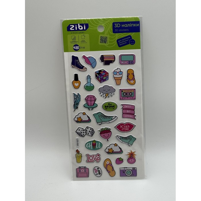 Наліпки 3D Блакитний мікс для дівчат KIDS Line