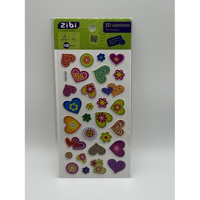 Наліпки 3D Сердечки KIDS Line