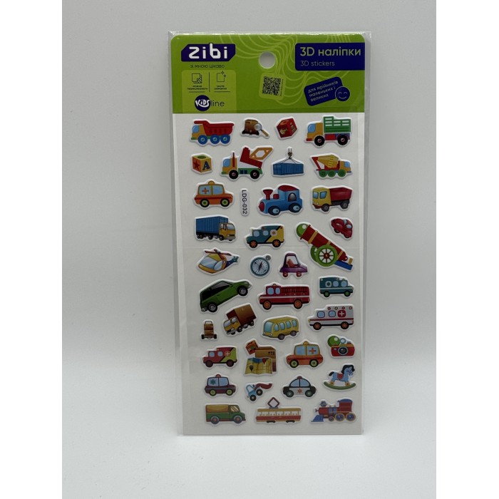 Наліпки 3D Транспорт мікс KIDS Line