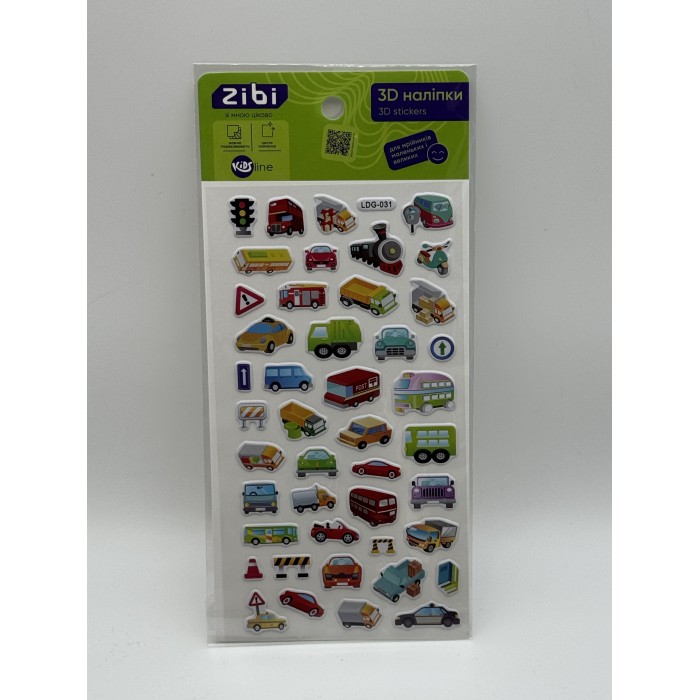 Наліпки 3D Міський транспорт KIDS Line