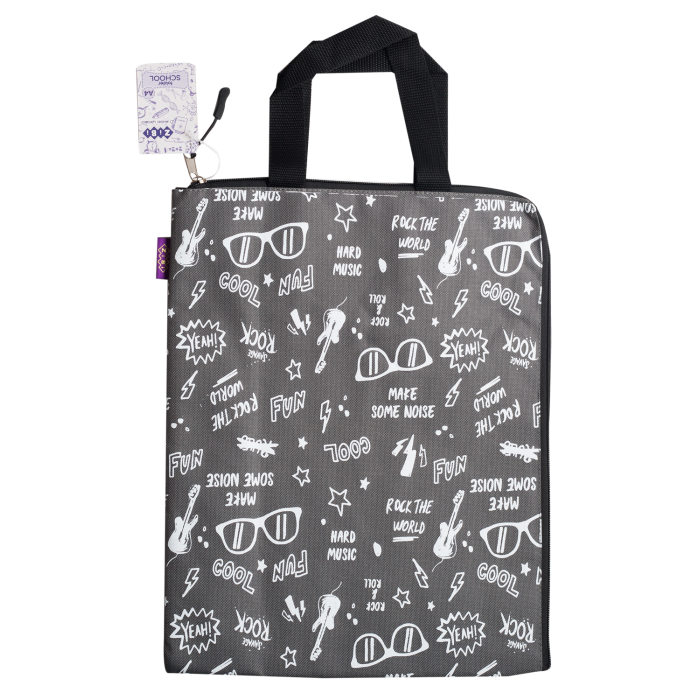 Папка School А4 (33x25x1см) вертикальна, з 2-ма ручками (сірий)