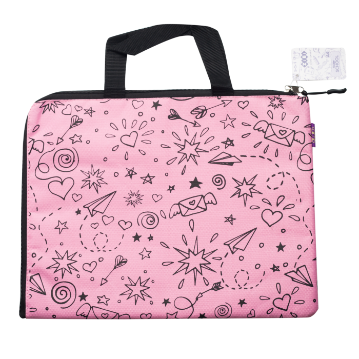 Папка School А4 (33x25x1см) горизонтальна, з 2-ма ручками (рожевий)