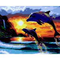Картина за номерами Дельфіни і море 40х50см. Art Line