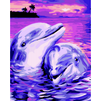 Картина по номерам Дельфиновая верность 40х50см. Art Line