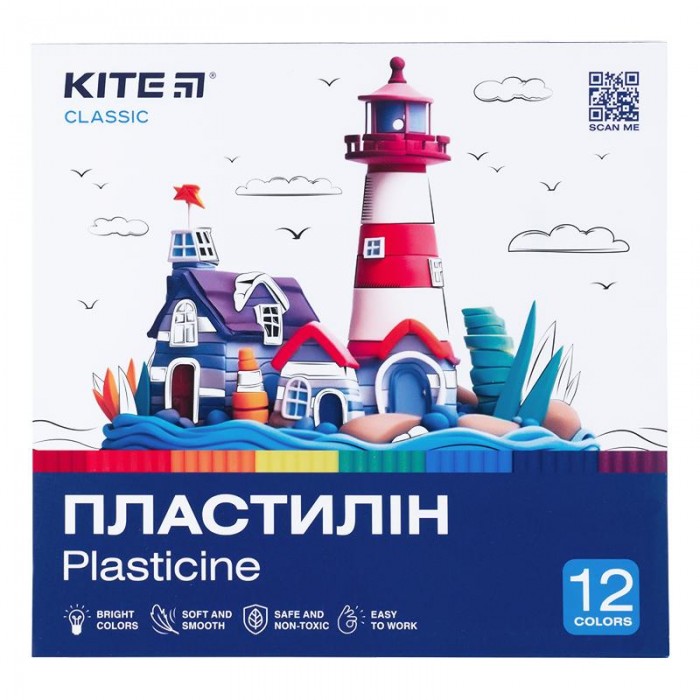 Пластилин Classic 240г (12 цветов)