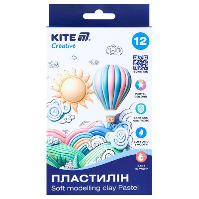 Пластилин восковый Creative Pastel 200г (12 цветов)