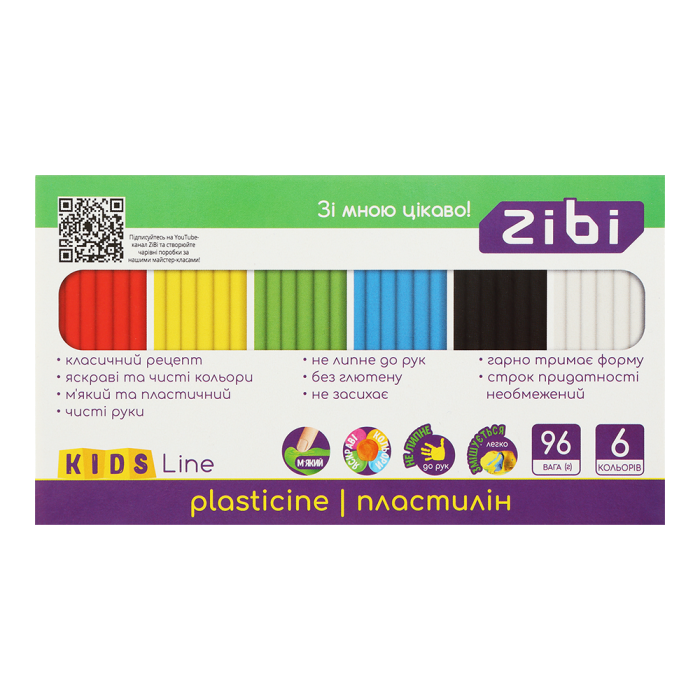 Пластилін (6 кольорів) 96г. KIDS Line ZB.6271