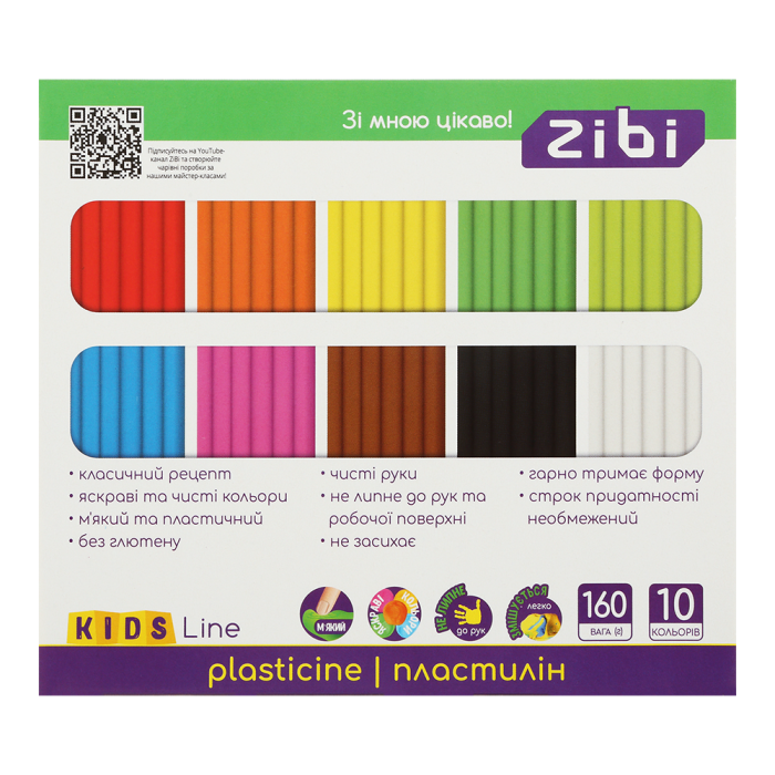 Пластилін (10 кольорів) 160г. KIDS Line ZB.6273