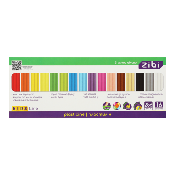 Пластилін (16 кольорів) 256г. KIDS Line ZB.6275