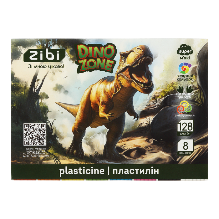 Пластилін (8 кольорів) 128г. Dino ZB.6277
