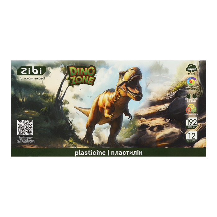 Пластилін (12 кольорів) 192г. Dino ZB.6279