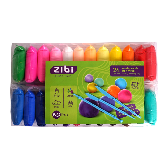 Пластилин воздушный для лепки KIDS Line 24шт