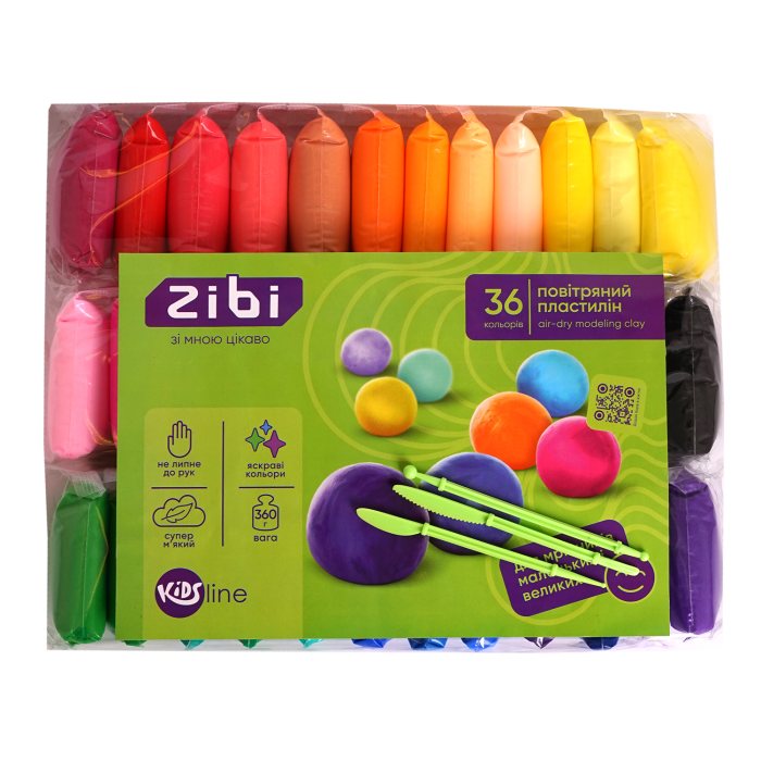 Пластилин воздушный для лепки KIDS Line 36шт