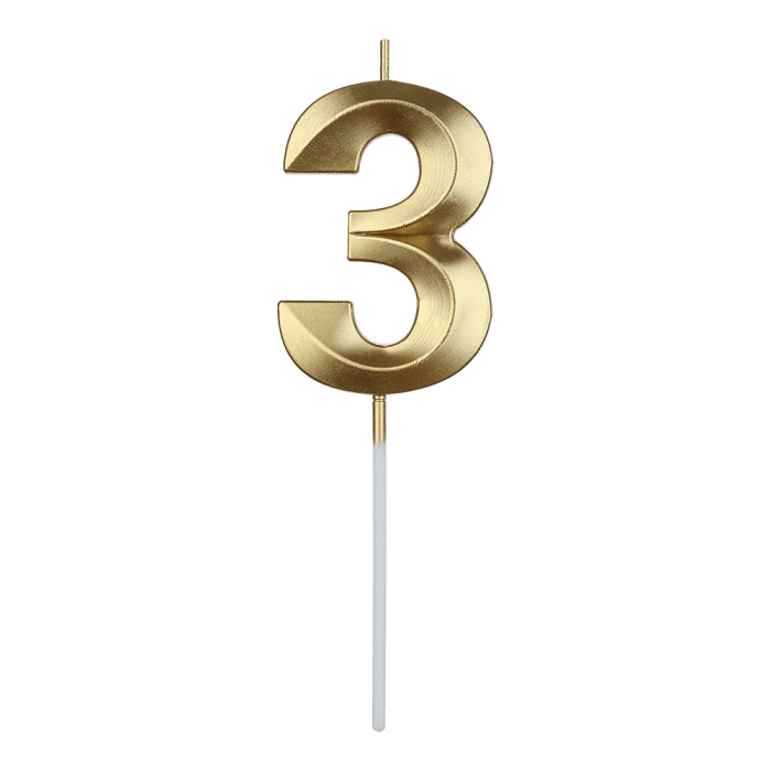 Свічка в формі цифри 3