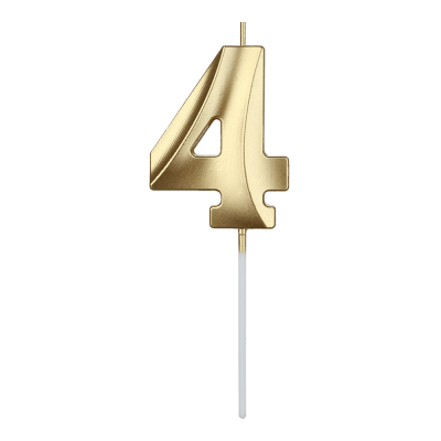 Свічка в формі цифри 4