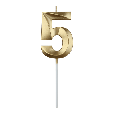 Свічка в формі цифри 5