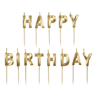 Свічки в наборі Happy birthday (золотий)