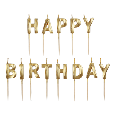 Свічки в наборі Happy birthday (золотий)