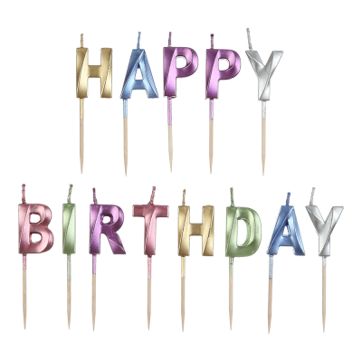 Свічки в наборі Happy birthday (металік асорті)