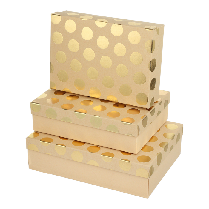 Набір коробок 3шт. (вкладені 1в1) тиснення фольгою BM.233336