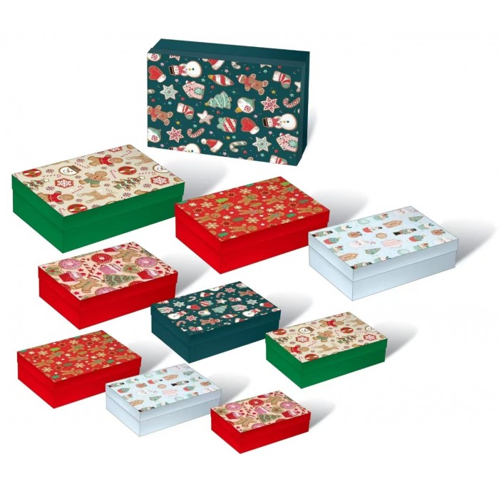 Набір коробок 10шт. (вкладені 1в1) тиснення фольгою BM.2333703