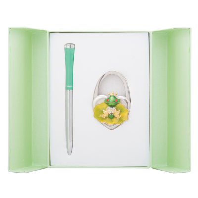 Набір подарунковий Fairy Tale: ручка кулькова+гачок для сумки (зелений) LS.122027-04
