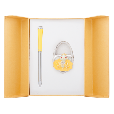 Набір подарунковий Fairy Tale: ручка кулькова+гачок для сумки (жовтий) LS.122027-08