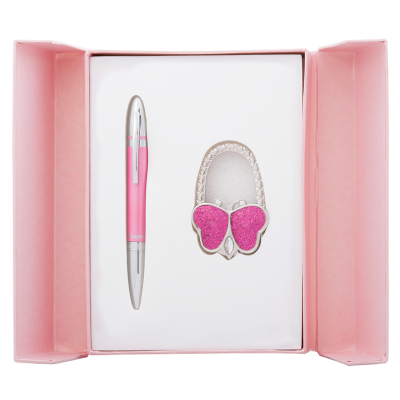 Набір подарунковий Lightness: ручка кулькова+гачок для сумки (рожевий) LS.122030-10
