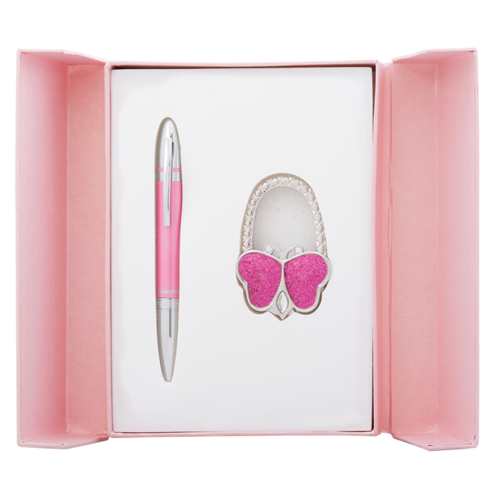 Набір подарунковий Lightness: ручка кулькова+гачок для сумки (рожевий) LS.122030-10